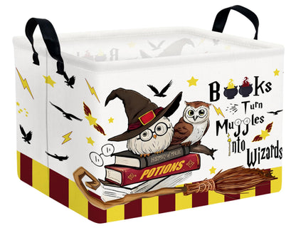 Large Magic Nursery Baby Basket Collapsible Kids Toy Storage Bin Gift Box Room Decor (Brown Owl)
