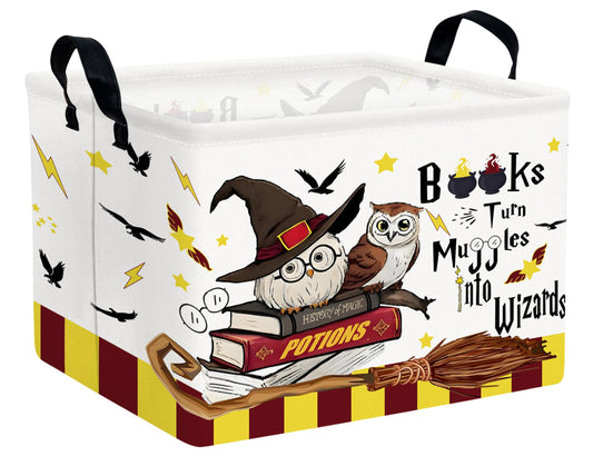 Large Magic Nursery Baby Basket Collapsible Kids Toy Storage Bin Gift Box Room Decor (Brown Owl)