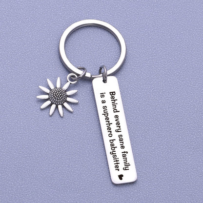 RSZOTW Babysitter Keychain Caregiver Gifts For Women, Mothers Day Jewelry For Nanny Gifts, Daycare Appreciation Keyring For Daycare Provide Jewelry