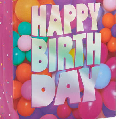 Hallmark Assorted Birthday Gift Bags (8 Bags: 3 Small 6", 3 Medium 9", 2 Large 13") Smiling Sun, Balloons, Cute Flowers and Plants