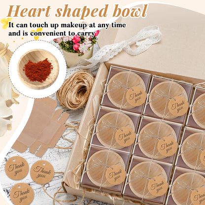Honeydak 10 Sets Bamboo Small Wooden Bowls, Wedding Favors for Guests Bulk with Kraft Gift Box Thank You Card, Bridal Shower Souvenirs Bachelorette Baby Shower Birthday Party Return Gifts