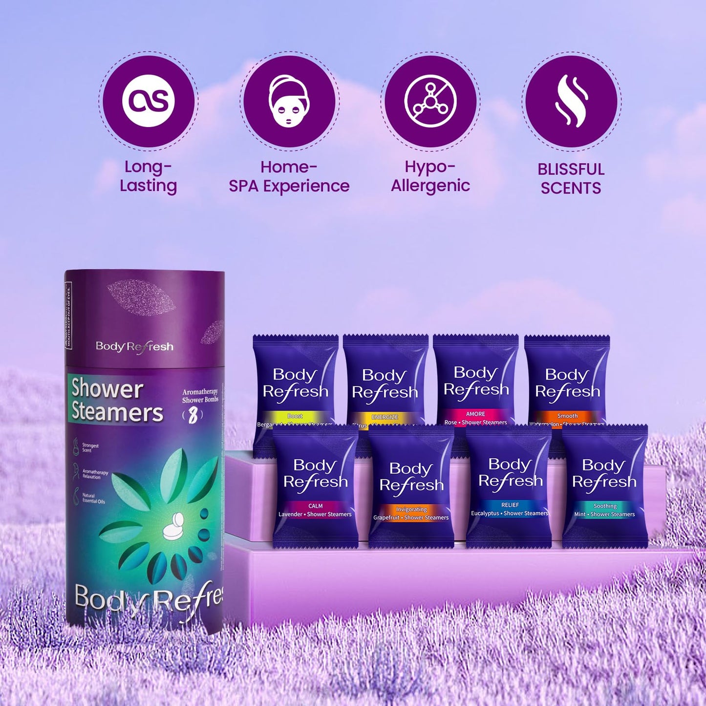 Shower Steamers Aromatherapy 8 Pack - Birthday Gifts for Women,Men, Mom, Fathers Day Gift for Dad, Shower Bombs with Essential Oils for Stress Relief, Self Care, Relaxation, Travel Essentials