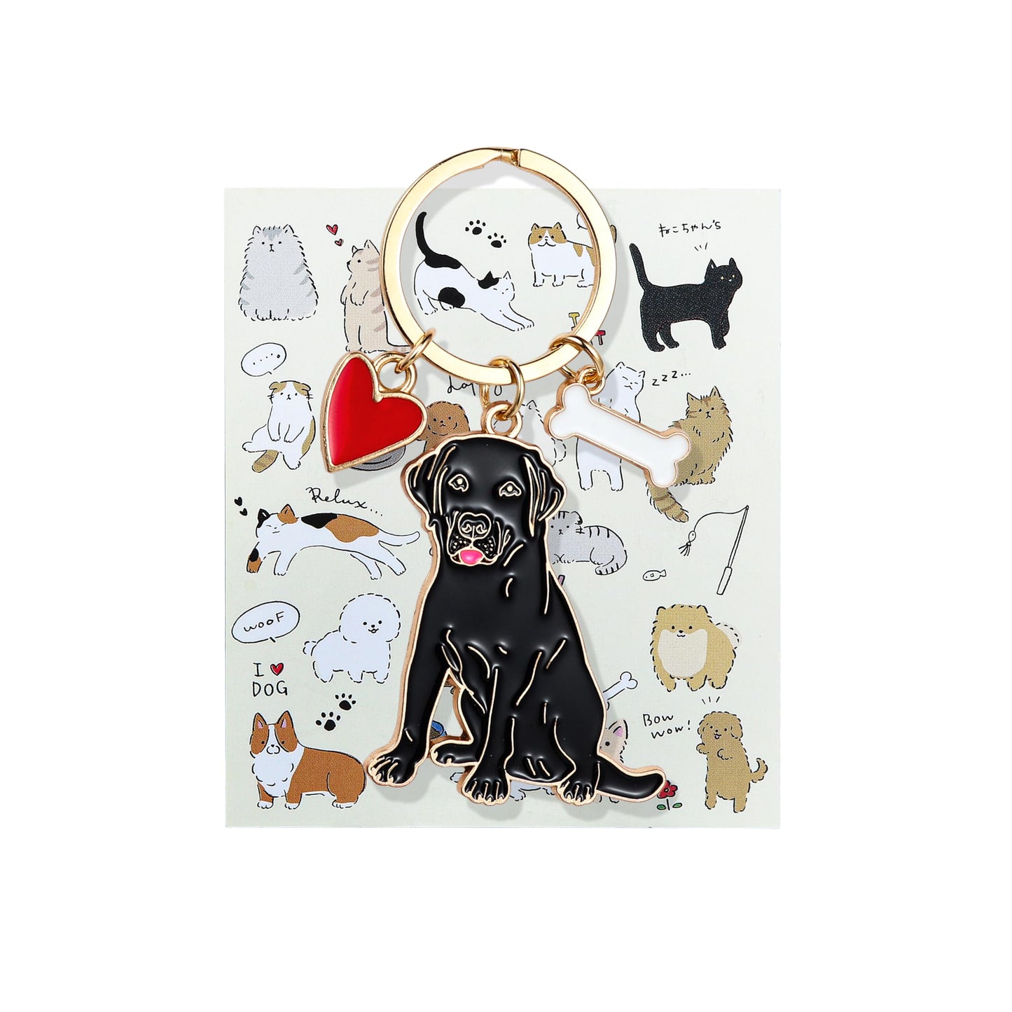 Cute Puppy Dog Keychain Golden Retriever Key Charm Keychain Pet Lover Keyring Gift