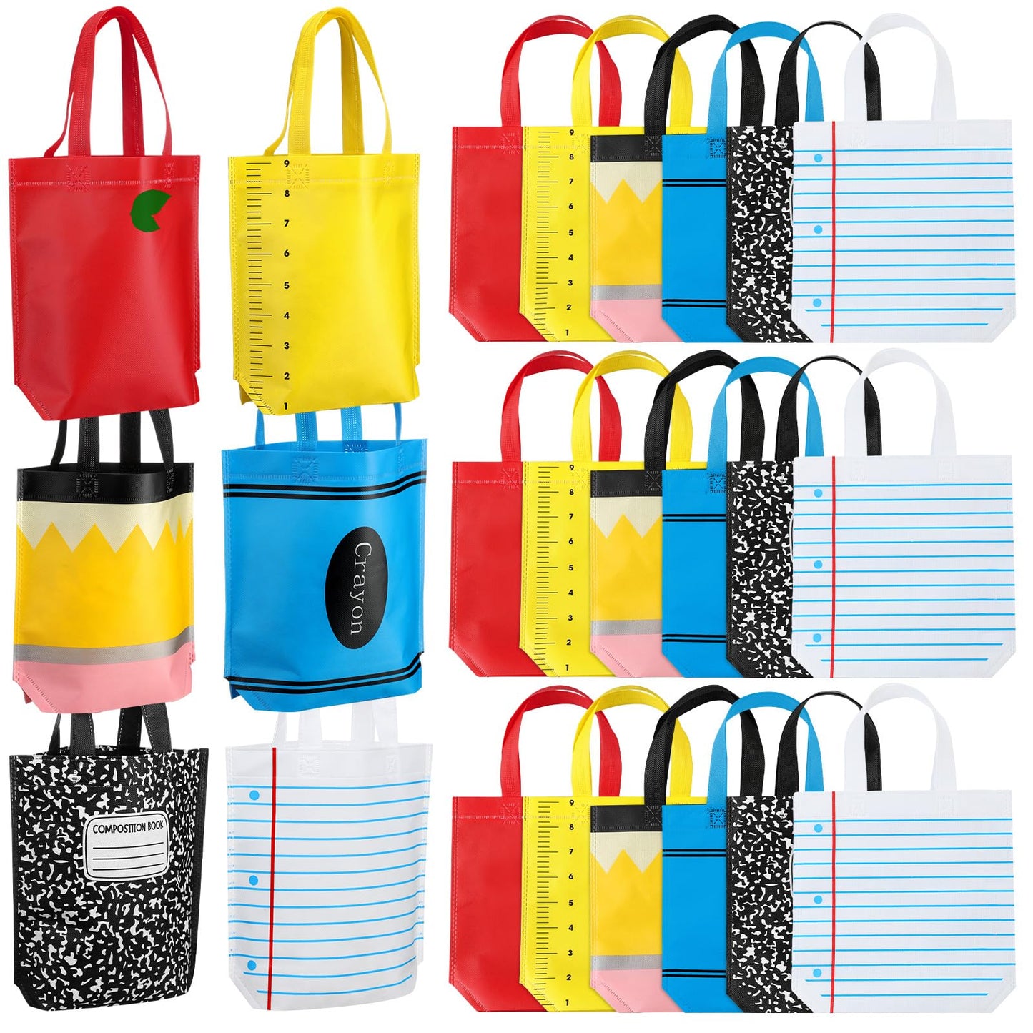 Hosuly 24 Pcs Pre-K Graduation Gifts School Tote Bags End of Year Gift Bags Bulk Goodies Decor for Teacher Appreciation Preschool Kindergarten Graduation Back to School Party Supplies