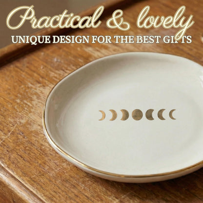 InnoBeta Witchy Gifts for Women, Moon Gifts Ceramic Jewelry Tray Decorative Trinket Dish for Rings Earrings Necklaces Bracelet Watch Keys