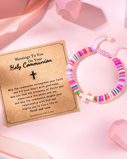 Shonyin Adjustable Cross Bracelet for Girls,Kindergarten Preschool Graduation First Communion Baptism Easter Confirmation Gifts for Girls