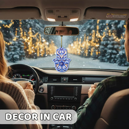 Hamsa Hand Ornament Judaica Gift Jewish Art Star of David Hanukkah Decorations Hamsa Wall Decor Hanukkah Gifts Ornament Car Christmas Decoration Accessory