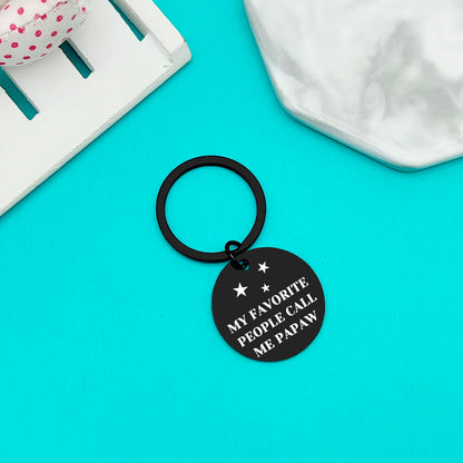 Xiahuyu Grandpa Gifts Papaw Keychain My Favorite People Call Me Papaw Keychain Christmas Birthday Gifts for Grandpa Grandad Papaw Fathers Day Gift Grandpa Gift from Grandkids