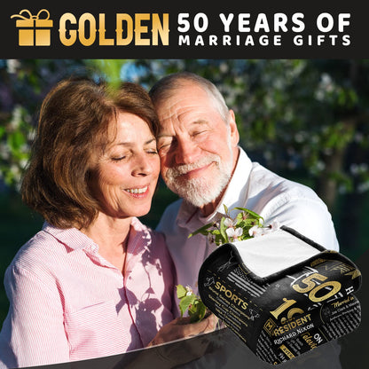 50th Anniversary Wedding Blanket Gifts Gift for 50th Wedding Anniversary Golden 50 Years of Marriage Gifts for Couple Wife Husband Dad Mom Parents Back in 1976 Blanket 60Lx50W
