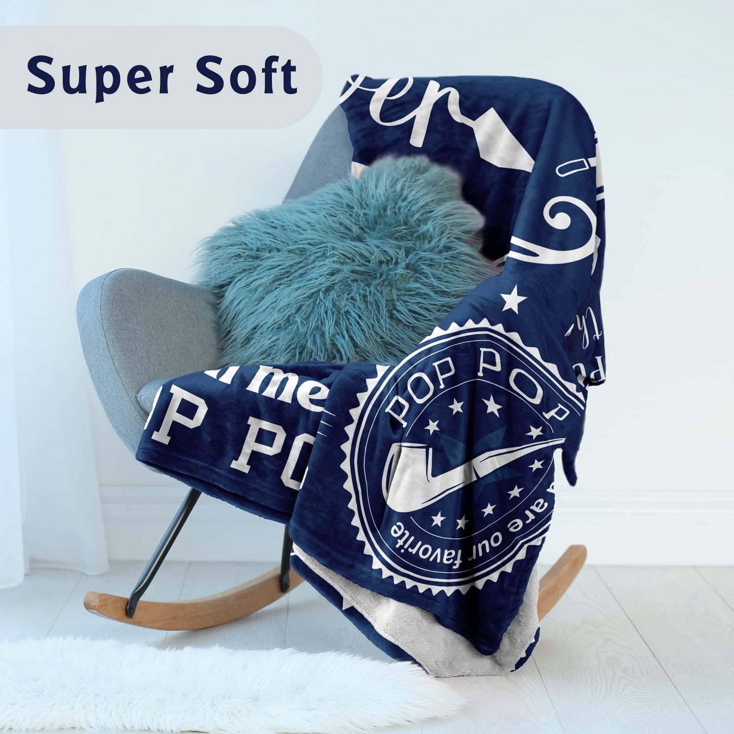 Lcobion Pop Pop Gifts, Gifts for Pop, Pop Pop Gifts from Grandkids, Gifts for Grandpa, Grandpa Gifts, Pop Pop Christmas/Fathers Day/Birthday Gifts, Grandpas/Grandfather/Papa/Pop Pop Blanket 50" X 60"