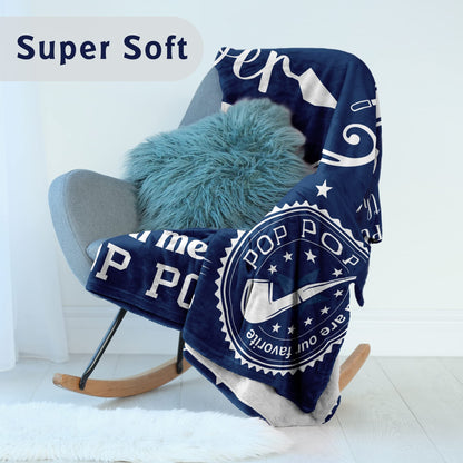 Lcobion Pop Pop Gifts, Gifts for Pop, Pop Pop Gifts from Grandkids, Gifts for Grandpa, Grandpa Gifts, Pop Pop Christmas/Fathers Day/Birthday Gifts, Grandpas/Grandfather/Papa/Pop Pop Blanket 50" X 60"