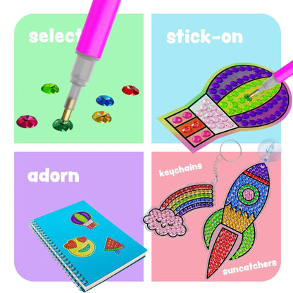 Dan&Darci Diamond Art Kit for Kids - Gem Painting - Arts & Crafts Kits for Ages 6-12 - Gifts for 6, 7, 8, 9, 10, 11, 12 Year Old Boy & Girl - Girls Birthday Toys Gift Ideas - Craft Activities