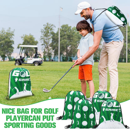 Eccliy 24 Pcs Golf Drawstring Bag Sports Gym Drawstring Golf Goodie Favor Gift Sack Bags for Adults