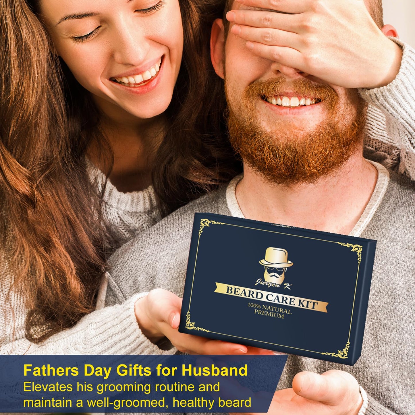 Gifts for Men, Beard Kit for Men's Daily Grooming & Care, Moisturize & Soften Facial Hair, Men's Self Care Set w/Beard Oil, Dad Day Gifts Fathers Day, Birthday Gifts for Husband Boyfriend Dad Son