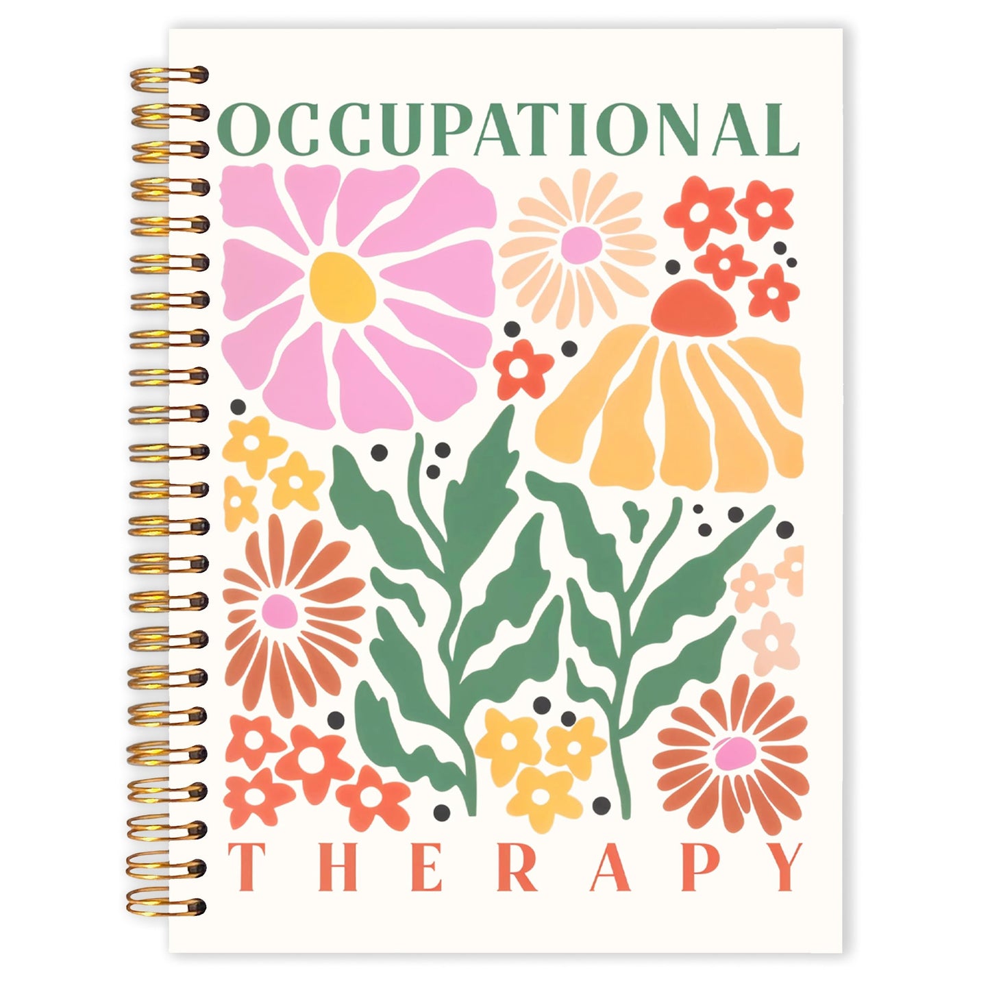 Qabliqo Boho Floral Occupational Therapy Gifts Spiral Notebooks, OT Therapy Journal, Mental Health Journals for Writing, Occupational Therapist Notebook for Note Taking, 5.5x8.3 Inch