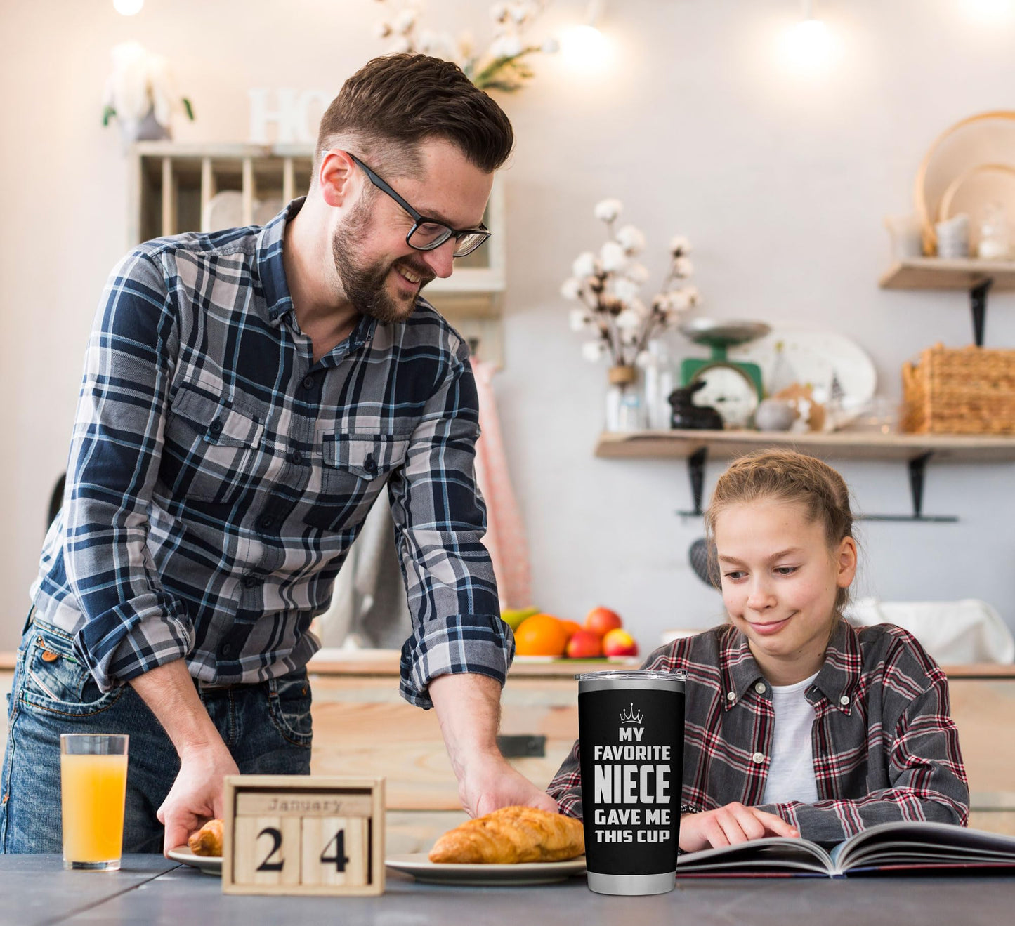 Gifts for Uncle on Fathers Day, Aunt from Niece - Uncle Tumbler - Gifts for Fathers Day, Christmas, Birthday - Funy Insulated Stainless Steel Tumbler 20oz, Black