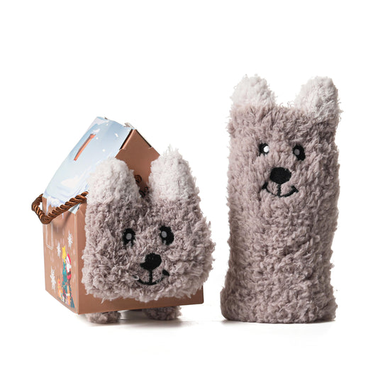 HHUQ Birthday Gifts for Women, Mothers Day Gifts for Mom, Warm and Cozy Gifts for Friends Teacher Sister Bestie Girlfriend Coworkers Wife Daughter Grandma Aunt, Cute Fuzzy Animal Fuzzy Socks