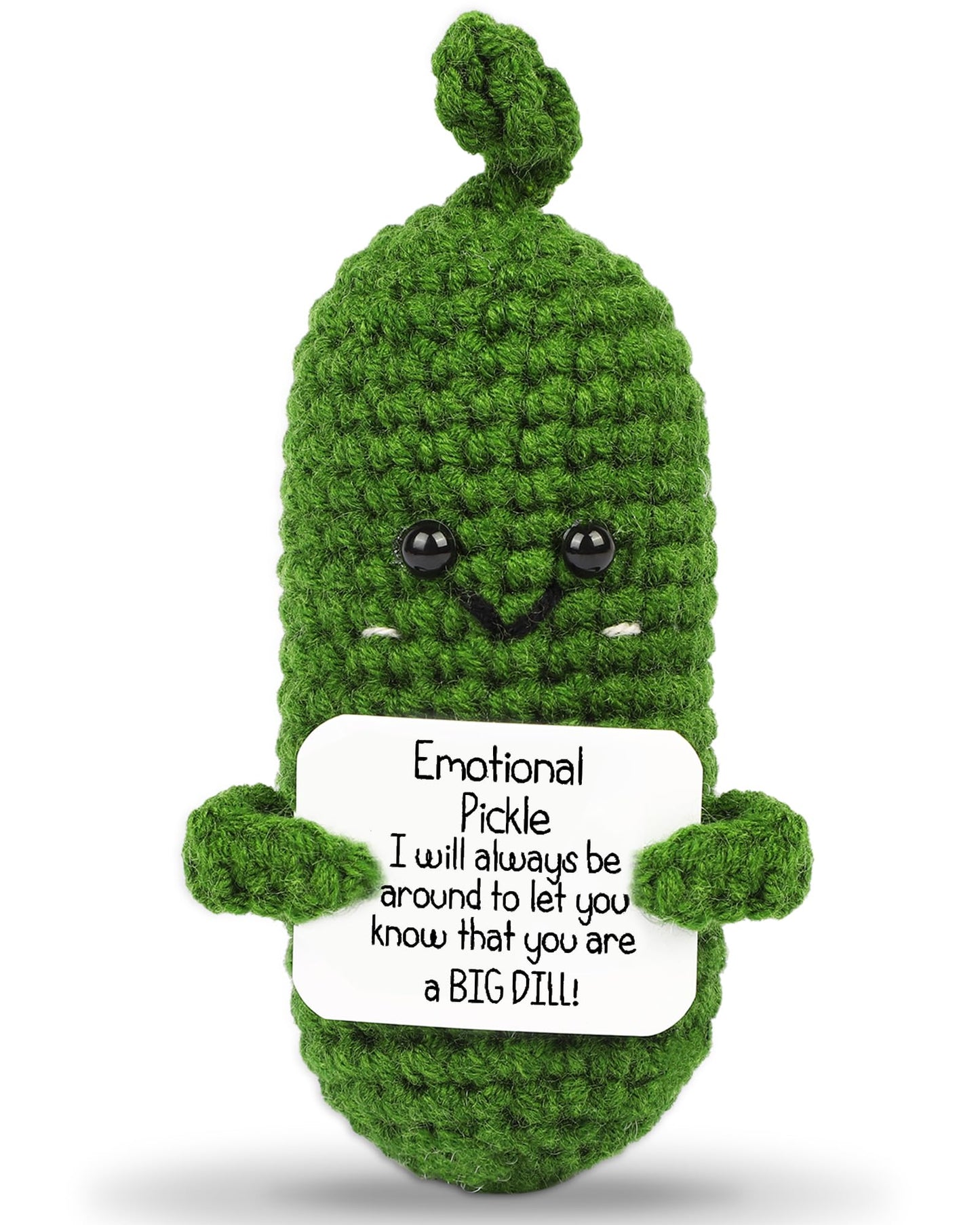 Hoedia Emotional Pickle Small Mother’s Day Easter Gifts for Women Men Her Him, Crochet Cucumber Cute Funny Inspirational Support Stuffers College Office Friend Birthday Basket Filler Decorations