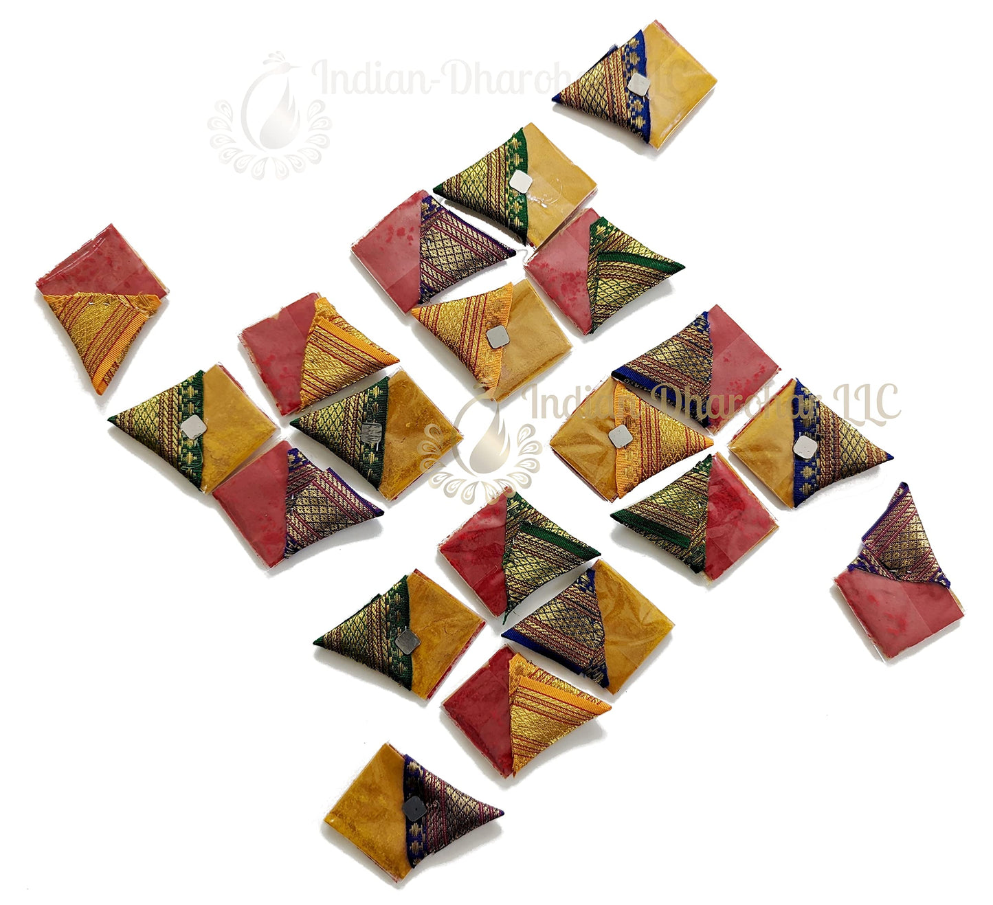Haldi Kumkum | Set of 20 Flat Cone Shape Design 2 | Pasupu kumkum | Tamboolam | Pooja|Return Gift | Give Away | HK-CP2