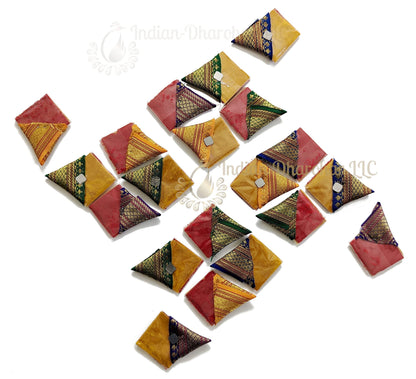 Haldi Kumkum | Set of 20 Flat Cone Shape Design 2 | Pasupu kumkum | Tamboolam | Pooja|Return Gift | Give Away | HK-CP2