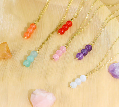 SmileBelle Crystal Necklace, Jade Necklace for Women as Anniversary Birthday Gifts for Women 14k Gold Black Tourmaline Lockets as Birthstone Jewelry for Girls Dainty Crystal Jewelry