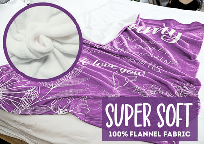 InnoBeta Gammy Gifts, Gifts for Gammy, Flannel Throw Blankets on Mother's Day, Christmas, Birthday, 50" x 65", Purple Flowers
