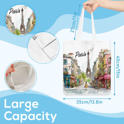 Cotton Tote Bag for Women, Souvenirs Gifts Reusable Cloth Bags Watercolor Art Design Gifts