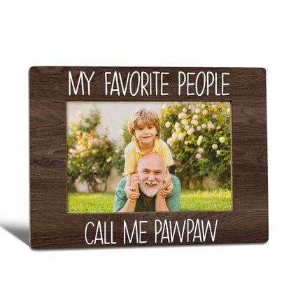 My Favorite People Call Me Pawpaw Picture Frame, Pawpaw Grandpa Gifts for Father's Day, Best Grandpa Gifts Photo Frame 4x6, Grandfather Wooden Photo Picture Frames for Desk Tabletop Decor