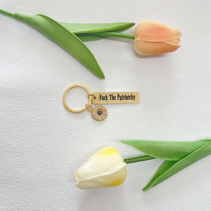 Fuck The Patriarchy Feminist Keychain, Feminist Activist Keyfob, Fans Gift Girl Power Women's Rights Keyring