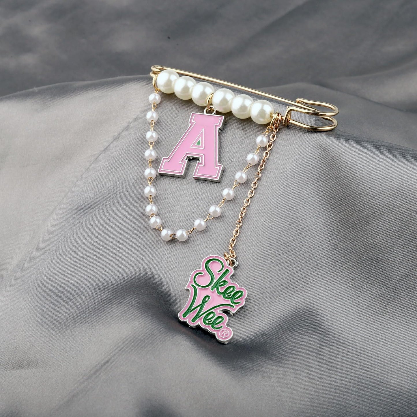 MYOSPARK Sorority Jewelry Pink and Green Sorority Brooch Pin Gift Greek Sorority Paraphernalia Gift