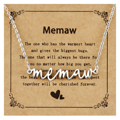 Memaw Gifts for Birthday from Grandkids Best New Wedding Grandma Jewelry Women Memaw Necklace