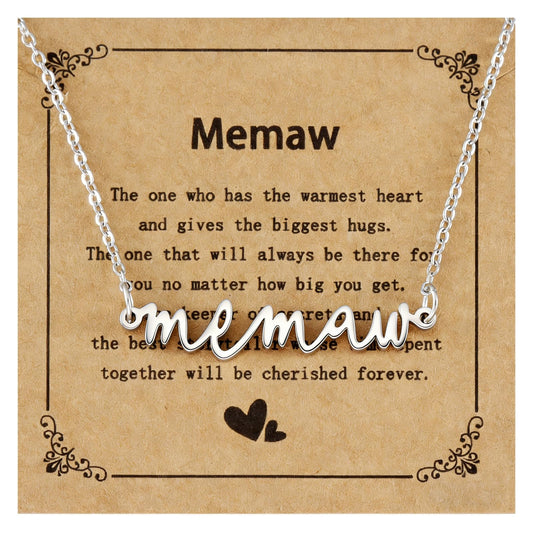 Memaw Gifts for Birthday from Grandkids Best New Wedding Grandma Jewelry Women Memaw Necklace
