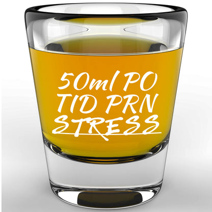 LitGifts Nurse Prescription Shot Glass, 1.75 oz, Glass, White, Funny, Reusable, Made in USA