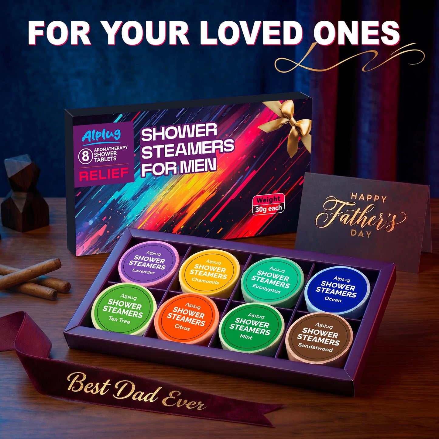 Shower Steamers for Men 8 Pack - Gifts for Men, Shower Bombs Aromatherapy with Essential Oils, Fathers Day Gift for Dad Husband from Wife Daughter, Mens Gifts Ideas, Gifts for Mens Who Have Everything