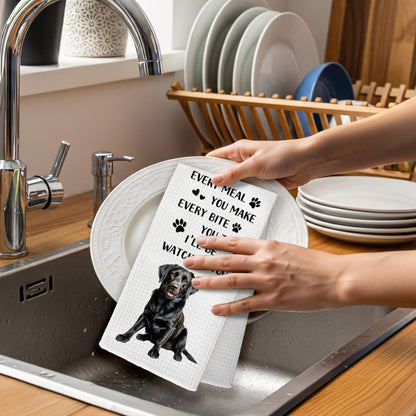 Black Lab Gifts Dog Kitchen Towels, Labrador Retriever Gifts Hand Towel, Funny Every Meal You Make Decorative Tea Dish Towels for Kitchens, Black Labrador Retriever Dog Kitchen Decor, 16x24in