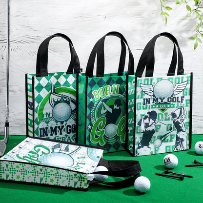 Estune 24 Pcs Golf Party Favor Bags Golf Gift Goodie Bags Treat Candy Non Woven Wrapping with Handles Tote for Sports Birthday Party Supplies Sports Theme Decorations