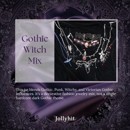 Gift-Ready Mystery Jewelry Jar 30PCS – Gothic, Witchy & Fairycore Costume Jewelry Set for Women, Includes Necklaces Earrings Rings Bracelets, Unique Mother’s Day or Birthday Gift for Her