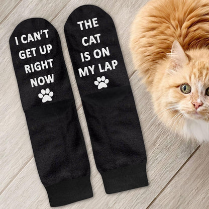 VICRAZY Funny Gifts For Men, Women – Fuzzy Cat Sock For Cat Dad Mom - Christmas Gifts, Stocking Stuffers for cat Lovers