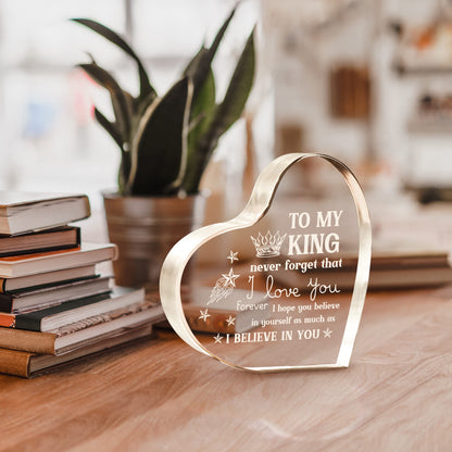 Gifts for Him Boyfriend, Mens Gifts, Anniversary I Love You Gifts for Him, Men's Heart Shaped Acrylic Block -Fathers Day Birthday Gifts for Boyfriend Husband