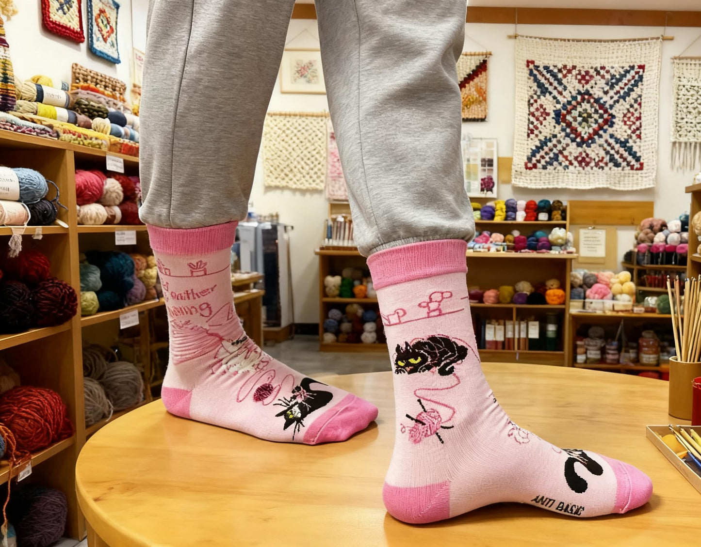 ANTI BASIC Novelty Cat Socks Gift for Women(fits Women shoe size 6-12)