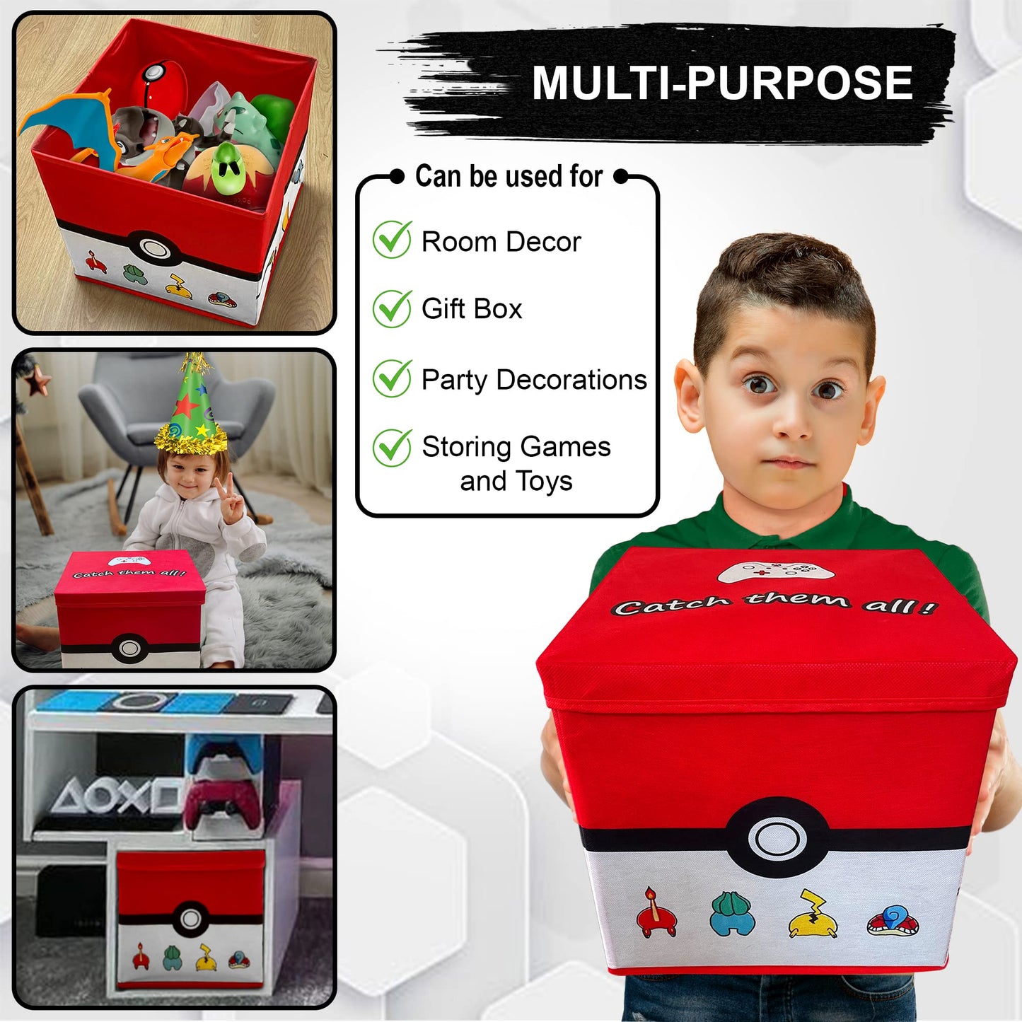 Anime Gaming 13” Cartoon Storage Box Perfect for Gaming, Parties, Birthdays - Medium
