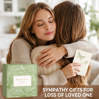 Sympathy Gift Baskets for Loss of Loved One - Bereavement Grief Condolences Gifts for Loss of Mother Father Husband - Miscarriage Care Package for Women Hug in a Box Memorial Gifts for Loss of Mom Dad