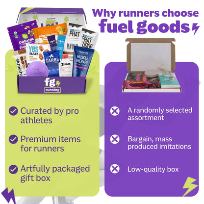 The RunnerBox® by Fuel Goods - Best Running Gift Box for Women and Men, 10-12 Runner Essentials for Training, Recovery, and Race Day; Marathon Gifts