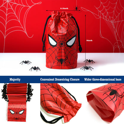 30 Pcs 7 x 10Inch Spider Themed Gift Bags Spider Themed Treat Goodie Bags for Birthday Party Supplies Video Game Party Candy Bag