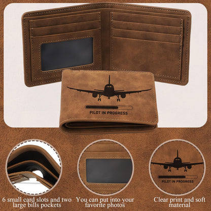 5 Pcs Pilot Gifts for Men Dad's Gifts Set Include Sock and Ceramic Mug Leather Wallet 6 in 1 Multi Tool Pen Keychain Dad Present from Son Daughter Husband Present