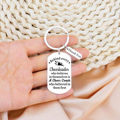 Ikacvb Cheer Keychain Best Cheerleading Coach Gifts For Women Thank You Gifts For Cheerleader Choach Appreciation Gift For Women Coaches Keyring Birthday Christmas Stuff