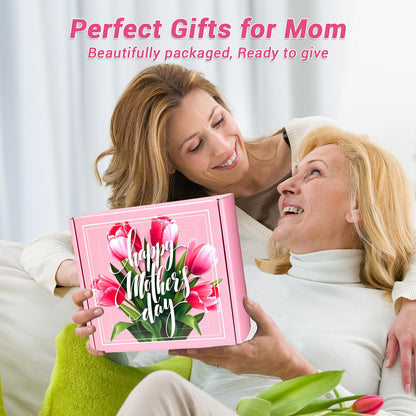 Gifts Box for Mom,Mothers Day Gift,Gift Basket for Mama Mother in Law,Birthday Presents from Daughter Son,Best Mom Ever Set Unique Thank You Gifts With Massage Comb,Tumbler,Coin Purse,Scented Candle