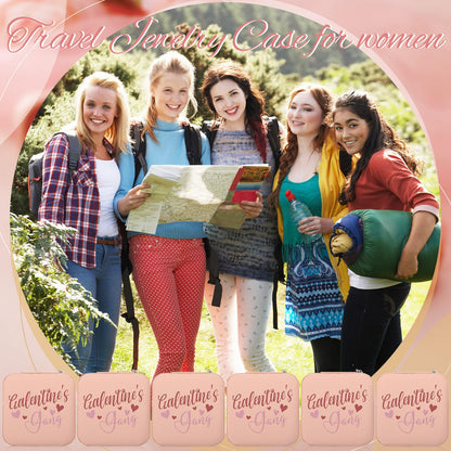 6 Pcs Girls Trip Gifts Favors Jewelry Organizer with Pattern Birthday Gifts for Bestie Women Bride Wedding Anniversary for Mom Wife Weekend 2026 Summer Holiday Travel
