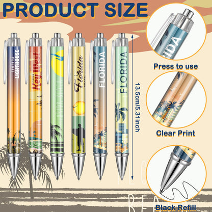 Gilprop 24 Pcs Florida Gifts Set Florida Notepads with Pens Cute Self Stick Notes Pens for Lover Sticky Notes Ballpoint Bulk for Traveler Birthday Party Favors Souvenirs Gifts(Orange)