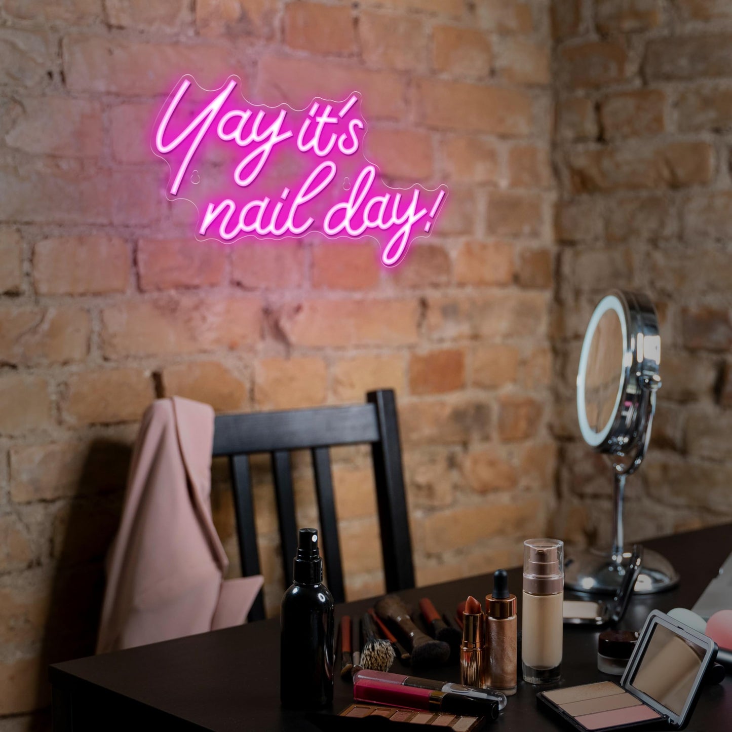 Kavaas Yay It's Nail Day Neon Sign - Neon Sign for Salon Bar, Beauty Room, Bedroom - Great Gift for Nail Tech Girls, Christmas, Birthday
